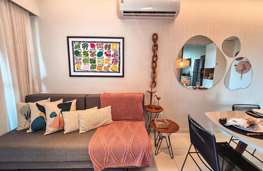 Flat Luxo Oasis do Mana 350m da praia, Polo Aquático-2Qts, 2Gar-1